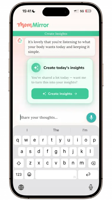MomMirror screen for build a more useful response